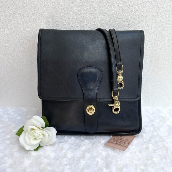 Rare Vintage Coach Slim Pouch 9640 - Navy Leather - NYC made late 70s in VGVC